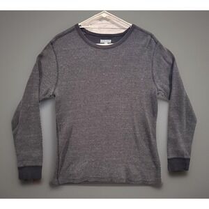 WALLACE & BARNES Honeycomb Waffle Crewneck Shirt Sz M Gray Long Sleeve J Crew